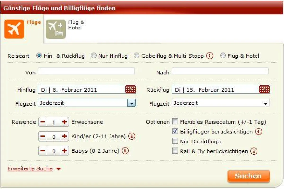 (Copyright Opodo.de) Günstig und nutzerfreundlich: Die Flugsuche von Opodo.de