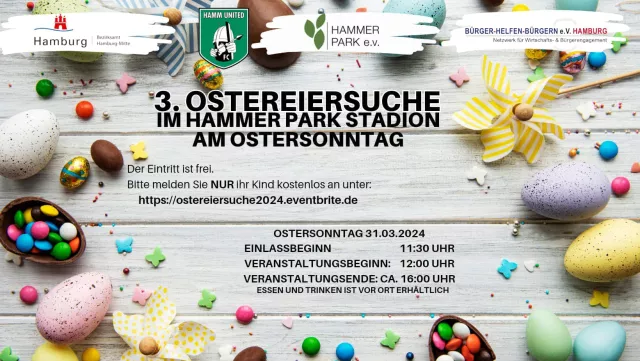 Bild: 3.Ostereiersuche am Ostersonntag im Hammer Parkstadion
