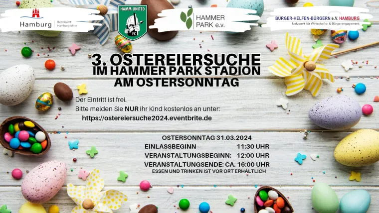 Bild: 3.Ostereiersuche am Ostersonntag im Hammer Parkstadion