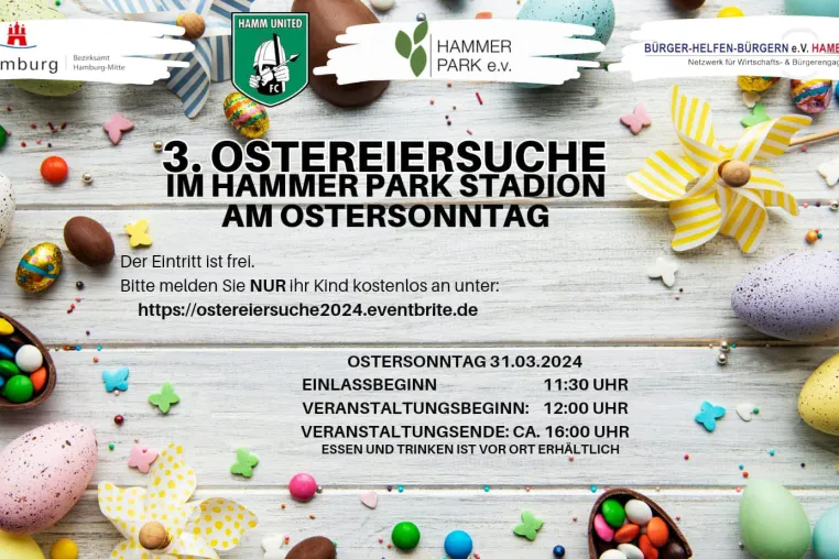 Bild: 3.Ostereiersuche am Ostersonntag im Hammer Parkstadion