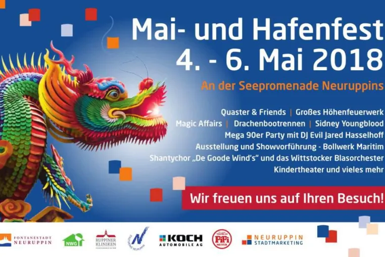 Bild: 4. Mai - 6. Mai 2018 Mai- und Hafenfest an der Seepromenade in Neuruppin