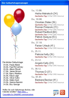 Bild: BURZ 2.0b: Der Geburtstagsmanager - Fettnäpfchen vermeiden