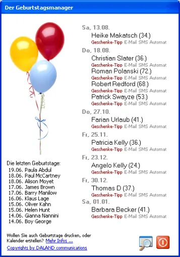 BURZ 2.0b: Der Geburtstagsmanager - Fettnäpfchen vermeiden Bild: BURZ 2.0b: Der Geburtstagsmanager - Fettnäpfchen vermeiden