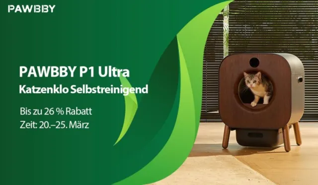 Bild: Verpassen Sie nicht die Frühlingsaktion der intelligenten Katzentoilette Pawbby P1 Ultra, nur 499 Euro