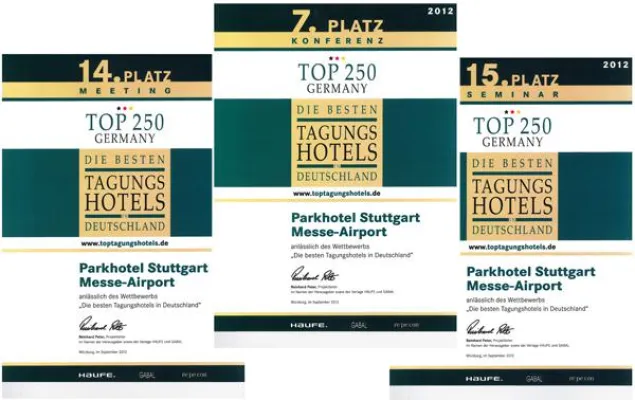 Platzierung in drei Kategorien bei den besten Tagungshotels in Deutschland Bild: Platzierung in drei Kategorien bei den besten Tagungshotels in Deutschland