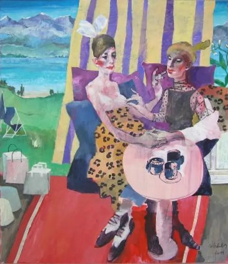 Roland Schauls I Titties & Tea I 2011 I Acryl und Kohle auf Leinwand I 160 x 140 cm