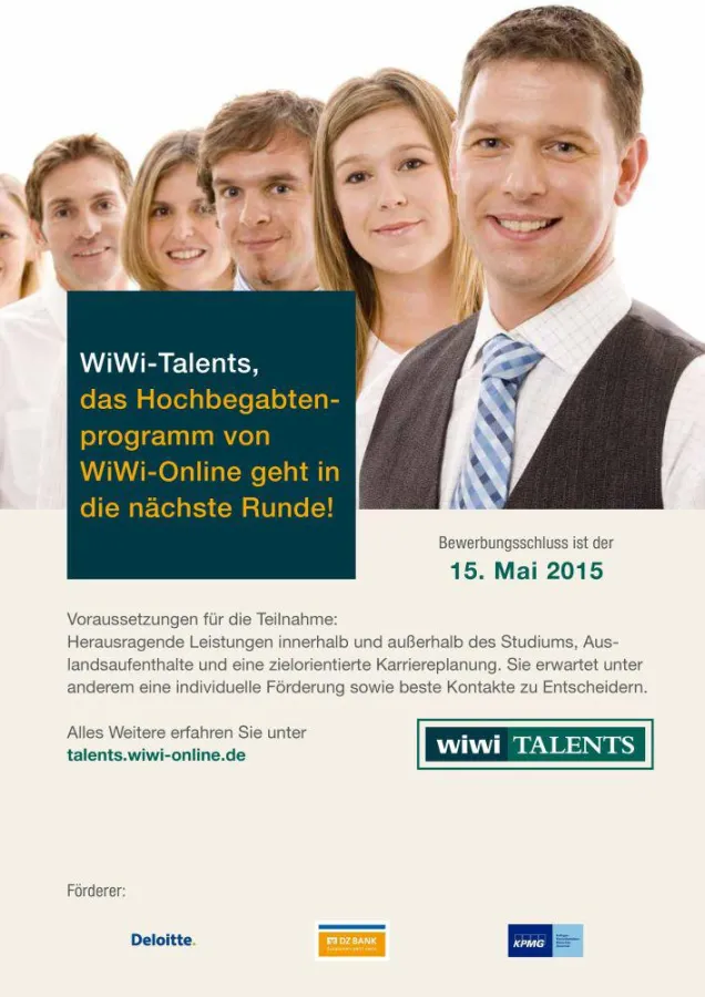 Das Hochbegabtenprogramm WiWi-Talents geht in die 21. Runde.