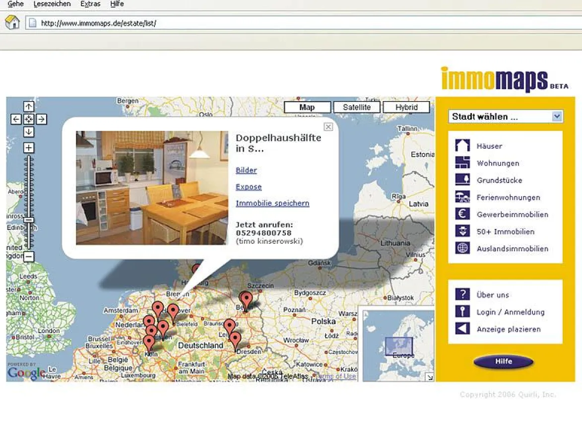 immomaps - als wären Sie vor Ort !   Inklusive Google Maps & Immobilien Video