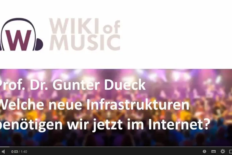 Bild: Gunter Dueck im Wiki of Music YouTube Kanal zu neuen Infrastrukturen im Internet