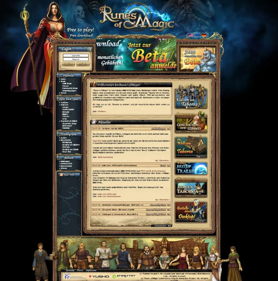 Offizielle Website von Runes of Magic