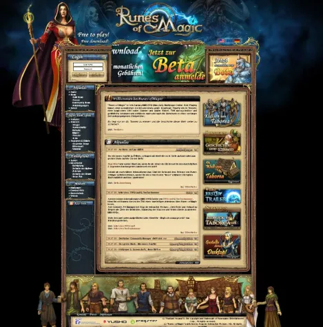 Bild: Beta-Anmeldung zum Start der offiziellen Website von Runes of Magic
