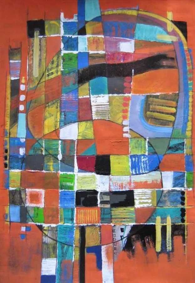 abstrakt A, 6 / Mischtechnik auf Papier, 100 x 70 cm, 2008 (aus Serie abstrakt A, 2008)