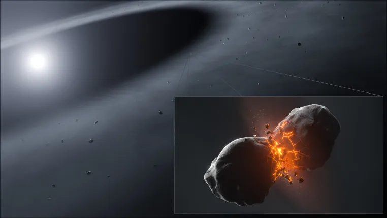 Bild: Zerstörerische Kollisionen in einem jungen Planetensystem
