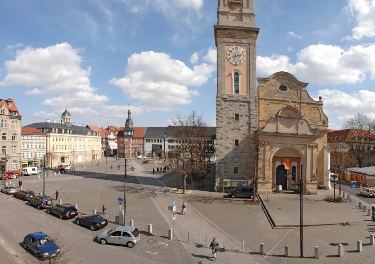 Der Eisenacher Marktplatz: Am 28. Juni 2008 findet hier der StaplerCup statt