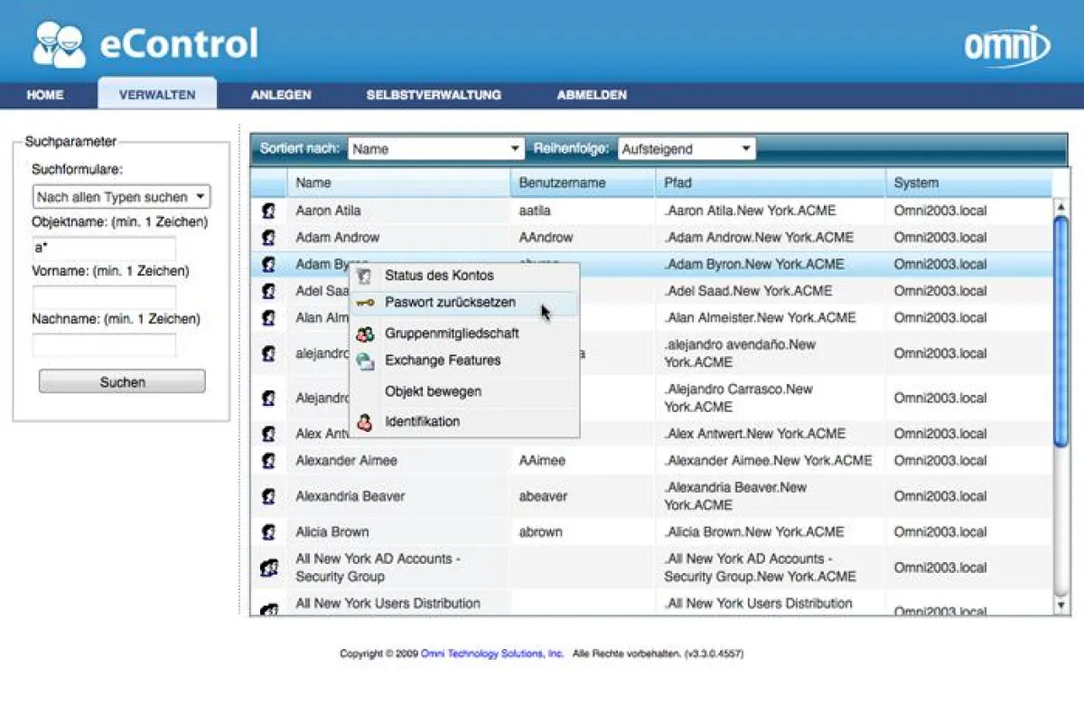 eControl Identity Management