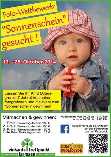 Kinderfoto-Wettbewerb "Sonnenschein gesucht!" im EKT Farmsen Bild: Kinderfoto-Wettbewerb "Sonnenschein gesucht!" im EKT Farmsen