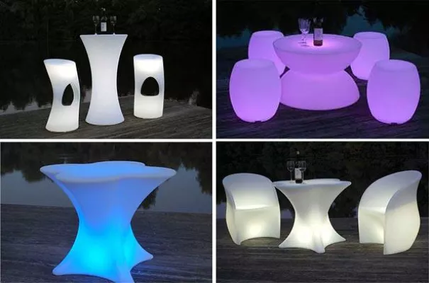 Es werde Licht: Leuchtende Tische und Stühle mit Farbwechsel Bild: Es werde Licht: Leuchtende Tische und Stühle mit Farbwechsel