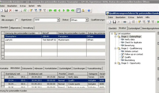 Bild: Workflows im integrierten CRM der ERP-Software Microsoft Dynamics AX