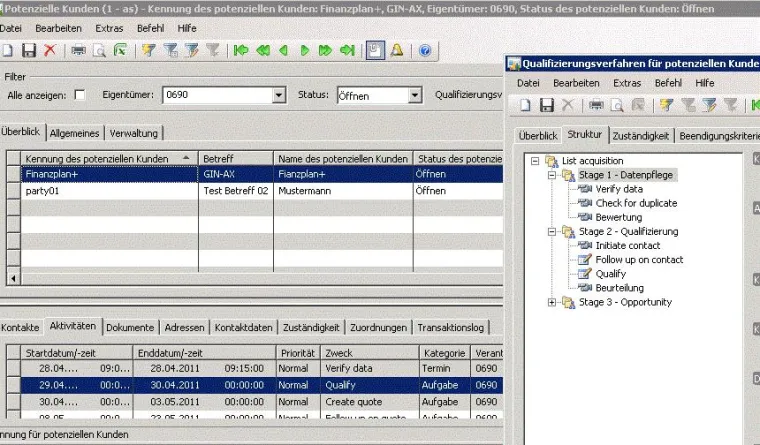Workflows im integrierten CRM der ERP-Software Microsoft Dynamics AX Bild: Workflows im integrierten CRM der ERP-Software Microsoft Dynamics AX