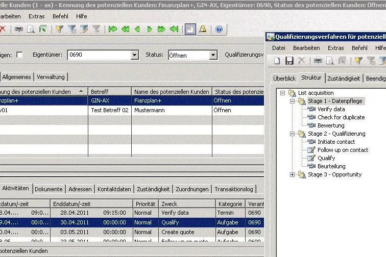 Bild: Workflows im integrierten CRM der ERP-Software Microsoft Dynamics AX