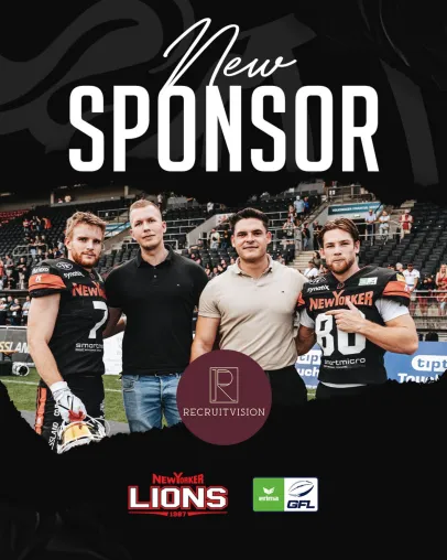 RecruitVision wird offizieller Sponsor der New Yorker Lions Braunschweig Bild: RecruitVision wird offizieller Sponsor der New Yorker Lions Braunschweig