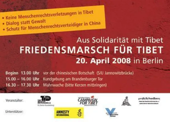 Bild: Friedensdemonstration für Tibet in Berlin