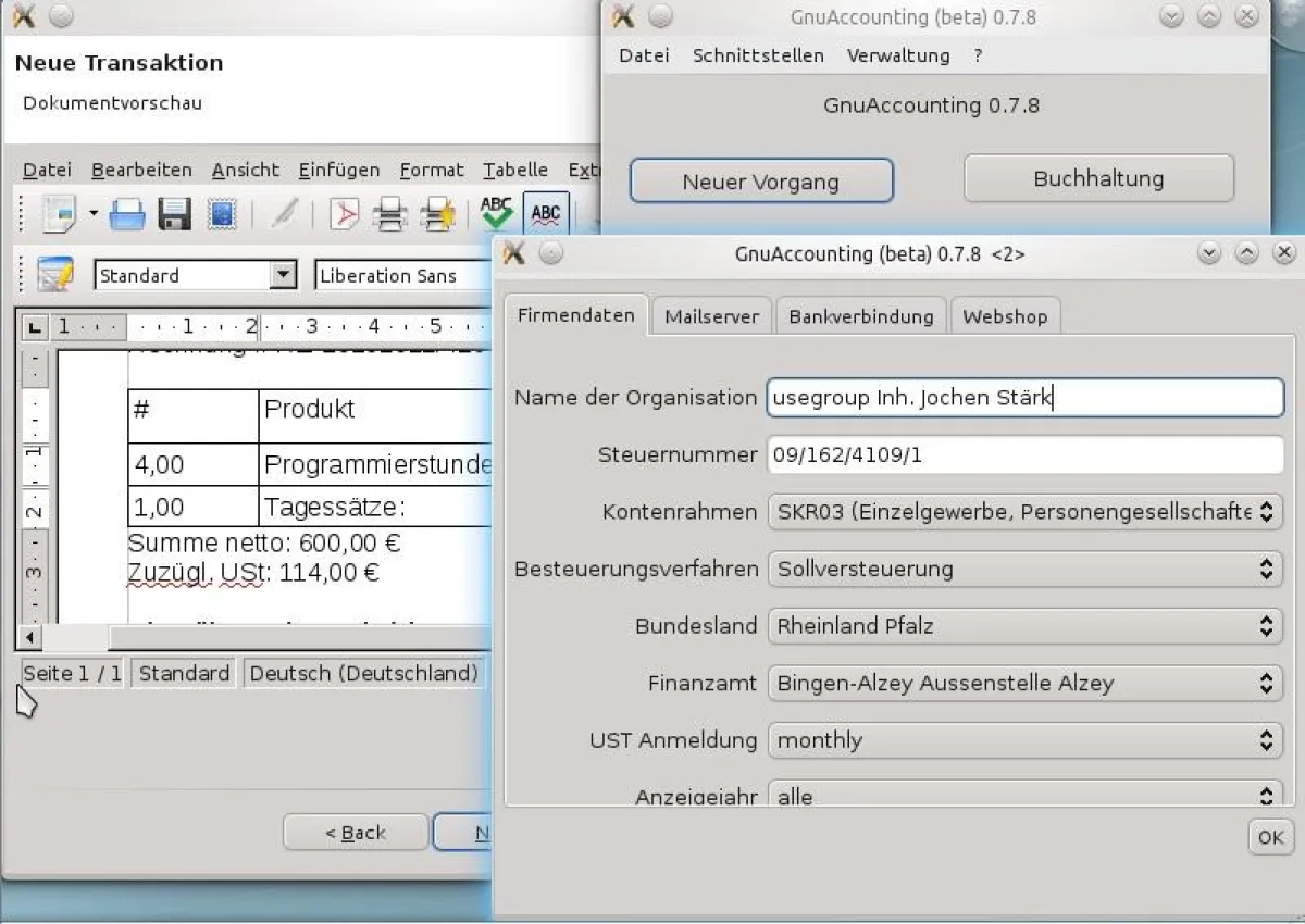 Gnuaccounting 0.7.8 auf Kubuntu 10.10