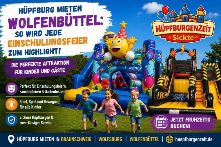 Bild: Hüpfburg mieten Wolfenbüttel: So wird jede Einschulungsfeier zum Highlight