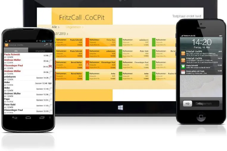 Bild: FritzCall .CoCPit – Festnetz-Anrufe zeitnah auf mobilen Endgeräten signalisieren