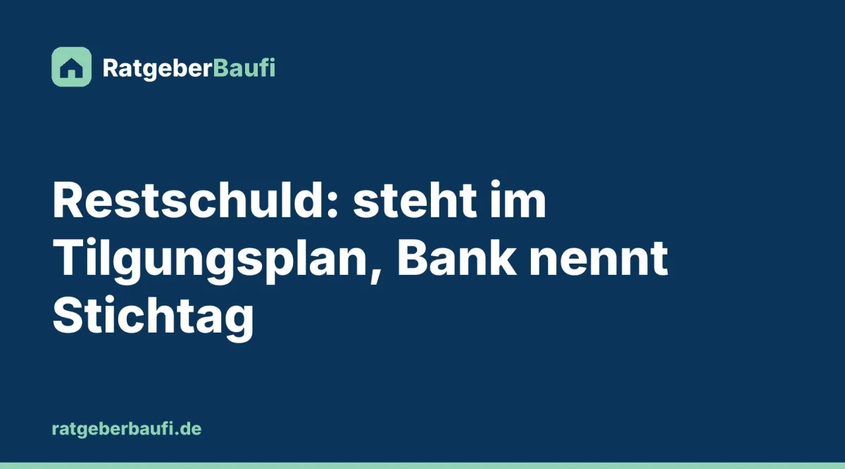 Grafik: Restschuld am Ende der Zinsbindung (© RatgeberBaufi)