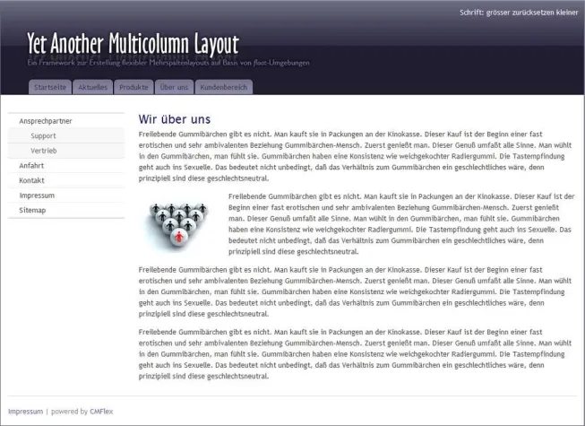 Bild: CMFlex: Barrierefreiheit mit YAML Demoweb