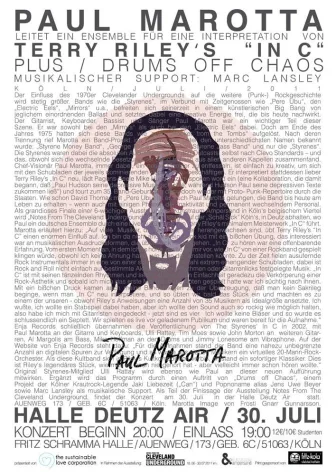 Konzert: PAUL MAROTTA LEITET EINE INTERPRETATION VON TERRY RILEY'S IN C Bild: Konzert: PAUL MAROTTA LEITET EINE INTERPRETATION VON TERRY RILEY'S IN C