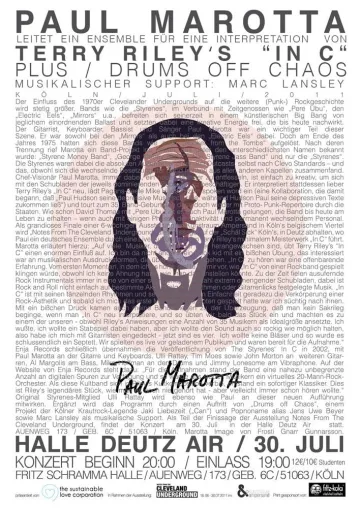 Bild: Konzert: PAUL MAROTTA LEITET EINE INTERPRETATION VON TERRY RILEY'S IN C