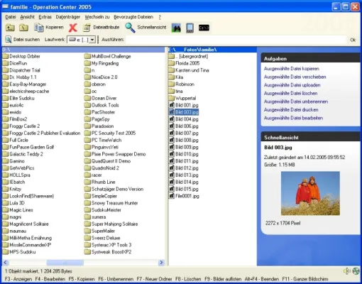 Bild: Operation Center 2005 7.7: Dateimanagement erster Klasse