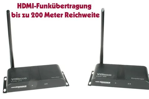 Bild: ViTecco präsentiert einen neuen HDMI Funk Extender mit einer Reichweite von 200 Metern
