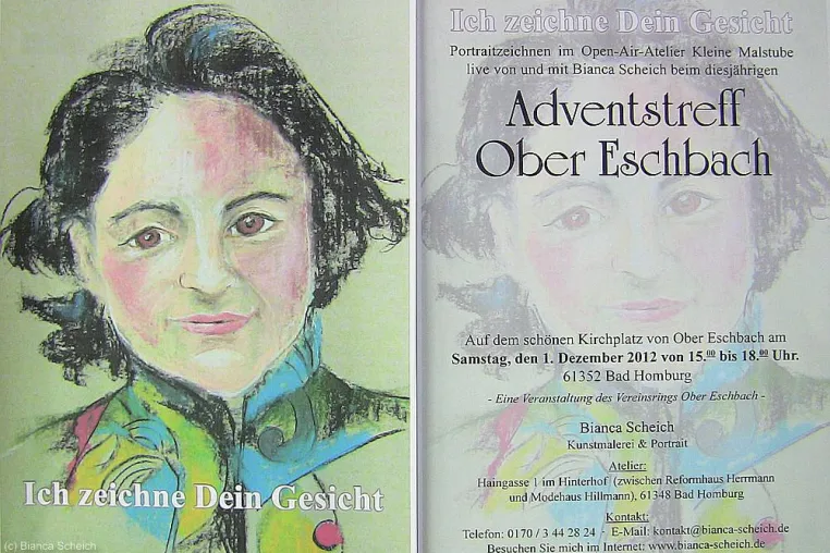 Bild: "Ich zeichne Dein Gesicht 2012" Adventstreff Ober Eschbach/Bad Homburg