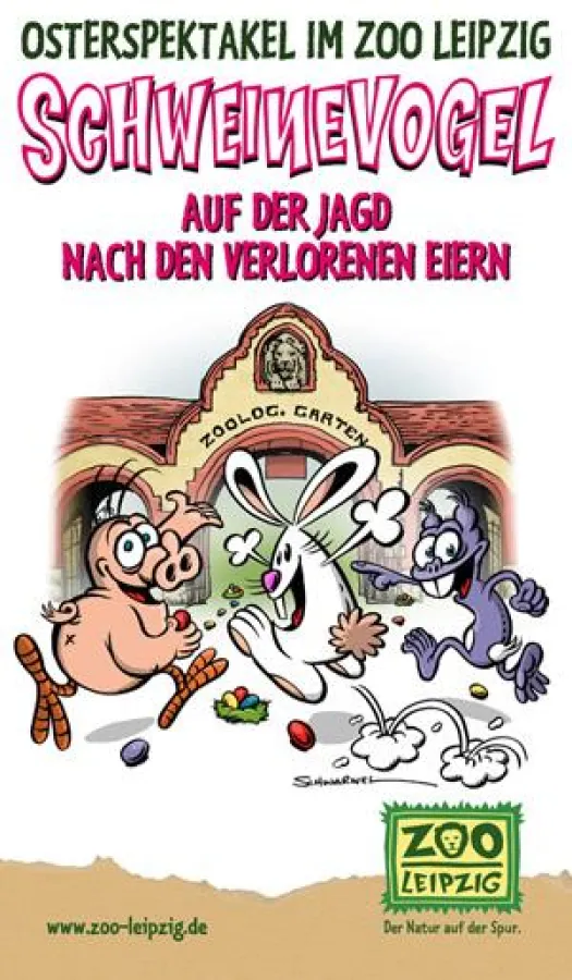 Schweinevogel Osterspektakel im ZOO Leipzig - Illustration: Schwarwel