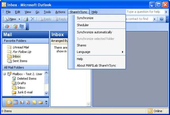Bild: MAPILab Share’n’Sync 1.0.1: Outlook-Ordner teilen und synchronisieren