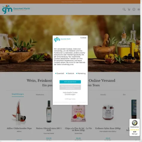 Feinkost und Delikatessen Online Shop Bild: Feinkost und Delikatessen Online Shop