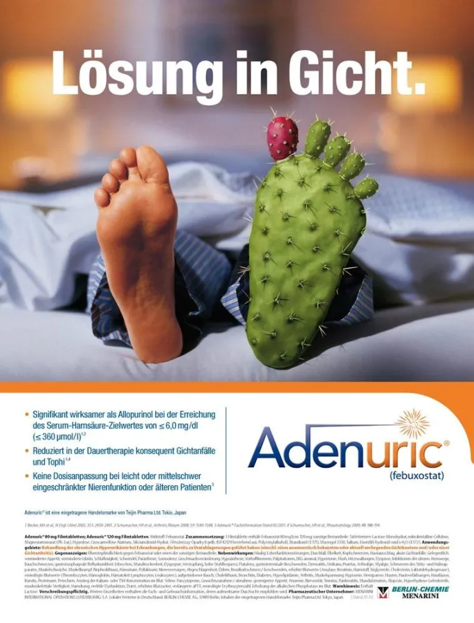 Kampagnenmotiv:Adenuric®Fachanzeige