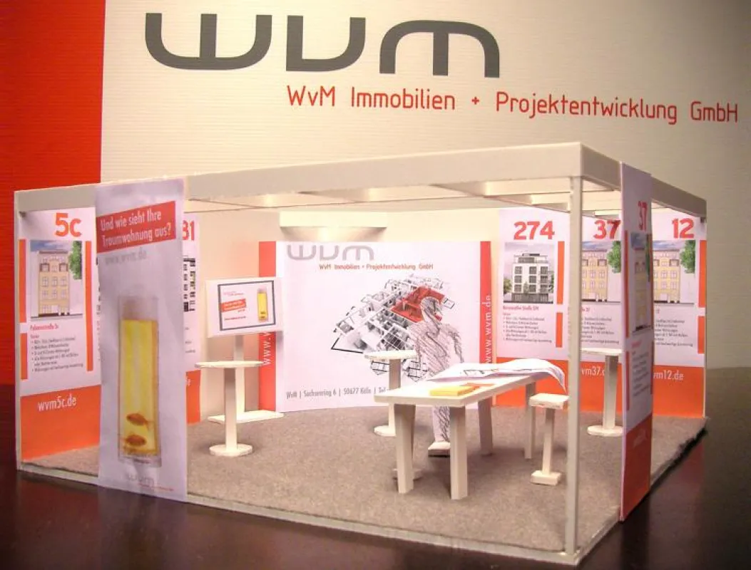 Modell des Messestandes der WvM auf den Rheinischen Immobilientagen