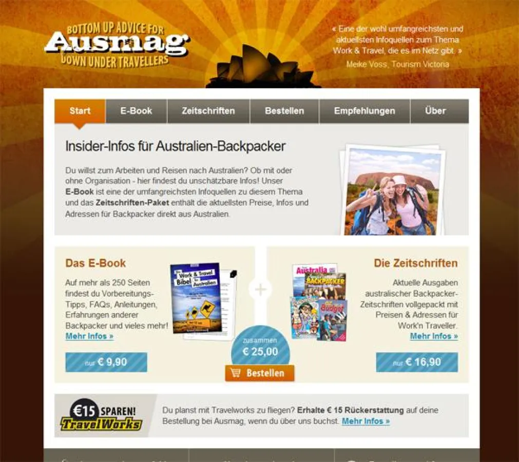 Die neue Startseite von Ausmag.de