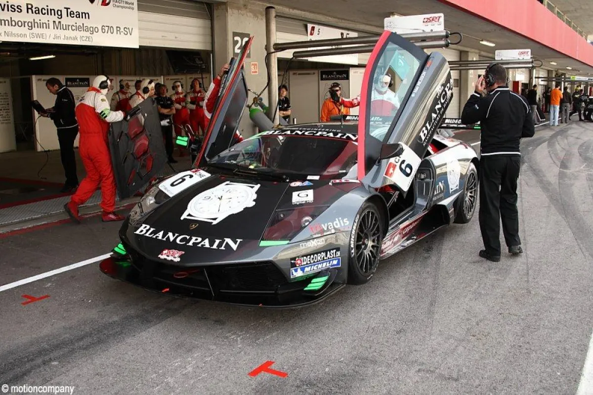 Swiss Racing Team in der FIA GT1 Weltmeisterschaft mit Lamborghini Murcielago LP 670 R-SV auf dem Sachsenring