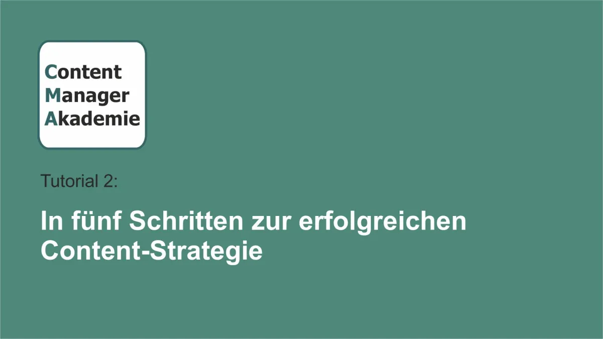 Tutorial 2: Content Manager Akademie
