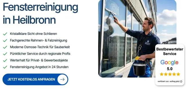 Bild: Biofilm durch Neckar-Feuchtigkeit: Spezialist für Fensterreinigung in Heilbronn setzt auf Reinwasser