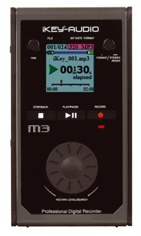 Der tragbare Digital-Rekorder M3 von iKEY AUDIO macht in jeder Aufnahme-Situation eine gute Figur Bild: Der tragbare Digital-Rekorder M3 von iKEY AUDIO macht in jeder Aufnahme-Situation eine gute Figur