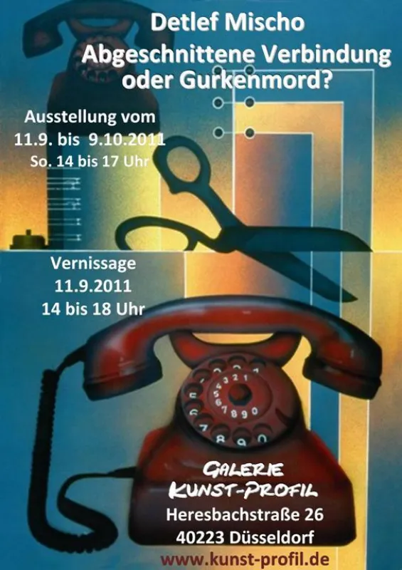 Plakat zur Ausstellung Abgeschnittene Verbindung oder Gurkenmord?