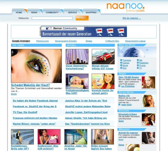 Bild: Onlinemagazin naanoo.com mit optischem Refresh und neuer thematischer Ausrichtung