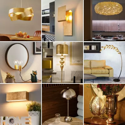 Bild: Lichtideen zum goldenen Herbst - Lampenwelt.de präsentiert Leuchten in Gold- und Messingtönen     