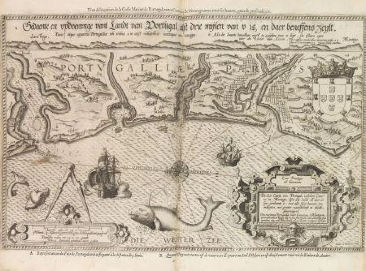 L. J. Waghenaer, Espeio de la mar sobre la naugacion Occidental. Antwerpen, 1590. Preis: EUR 85.000